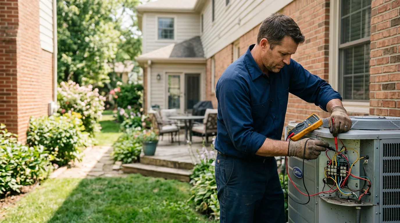 HVAC technician working near Mooreland, IN